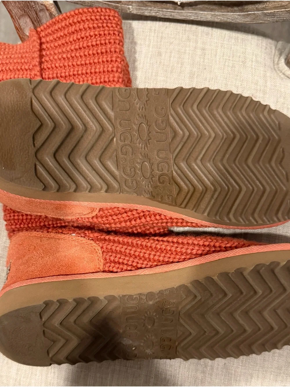 UGG Orange Knit Slipper Boots - Picture 8 of 8